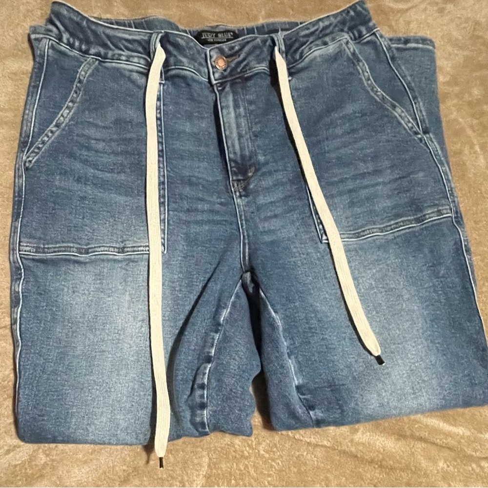 Judy Blue Blue Denim Joggers - Picture 4 of 4